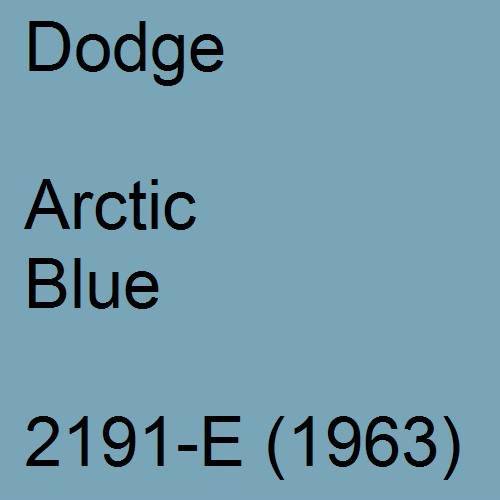 Dodge, Arctic Blue, 2191-E (1963).